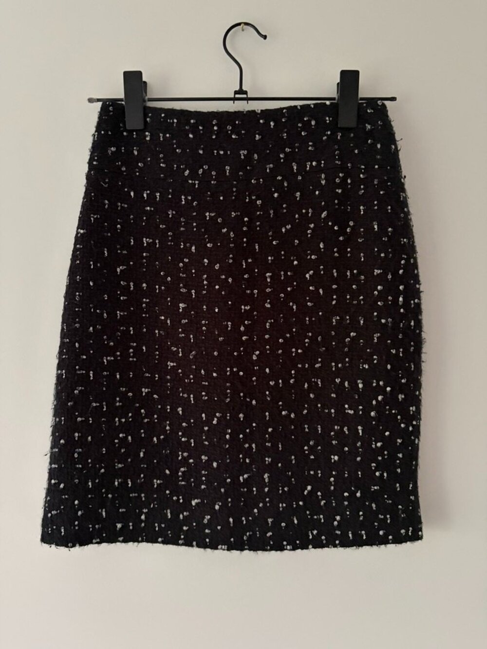 JCrew Black w/ White Dots  Tweed Pencil Skirt